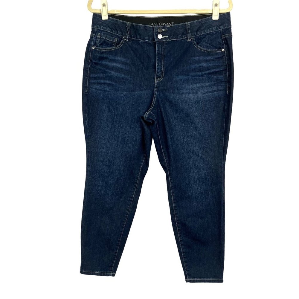 Lane Bryant High Rise Skinny Blue Jeans Dark Wash Denim Sz 20S Tummy Control